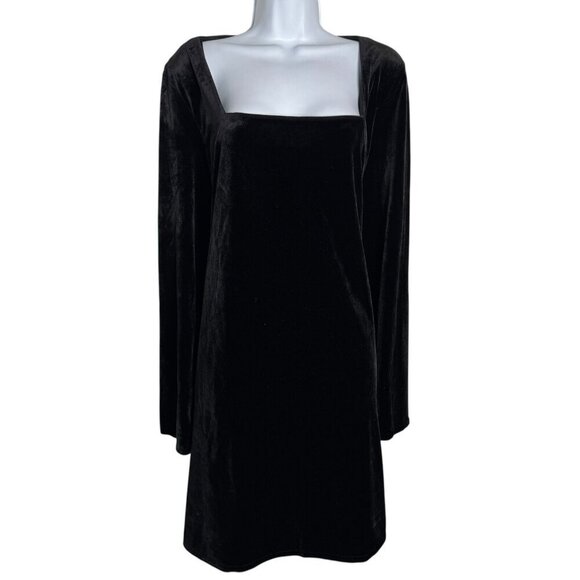 Tuckernuck Velvet Middleton Dress Black long sleeves size XXL square neckline - Picture 9 of 9